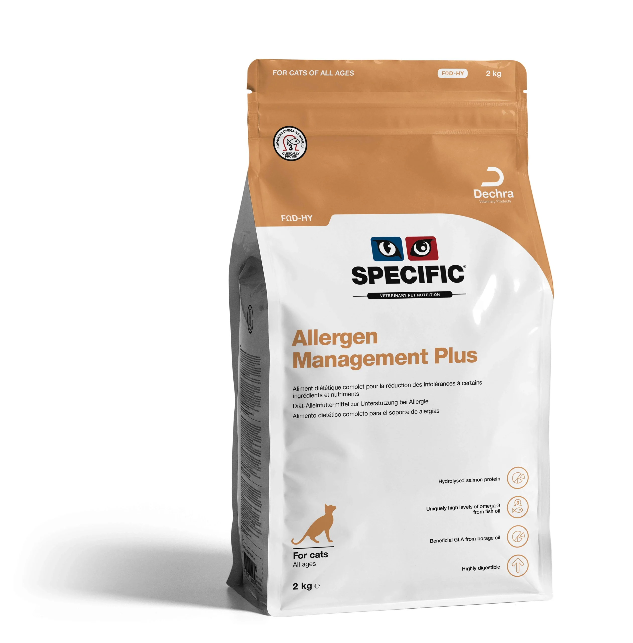 Pienso Hipoalergénico para Gatos Adultos SPECIFIC FOD-HY 2KG - Manejo de Alergias